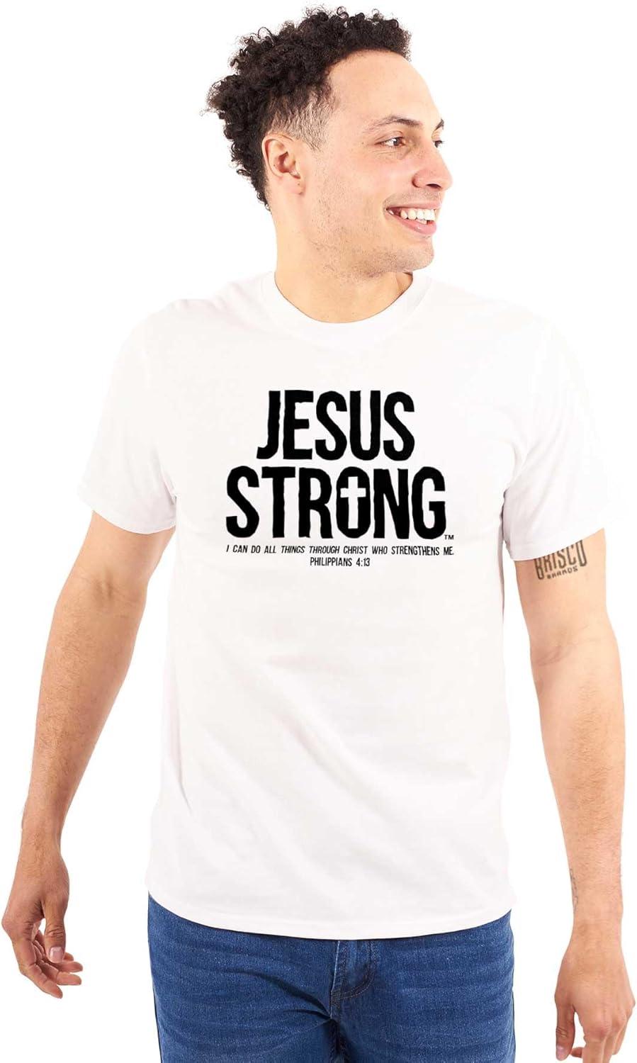 imageJesus Strong Philippians 413 Bible Graphic T Shirt Men or WomenWhite