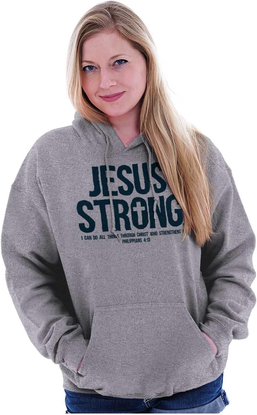 imageJesus Strong Philippians 413 Bible Hoodie Sweatshirt Women MenAsh Grey