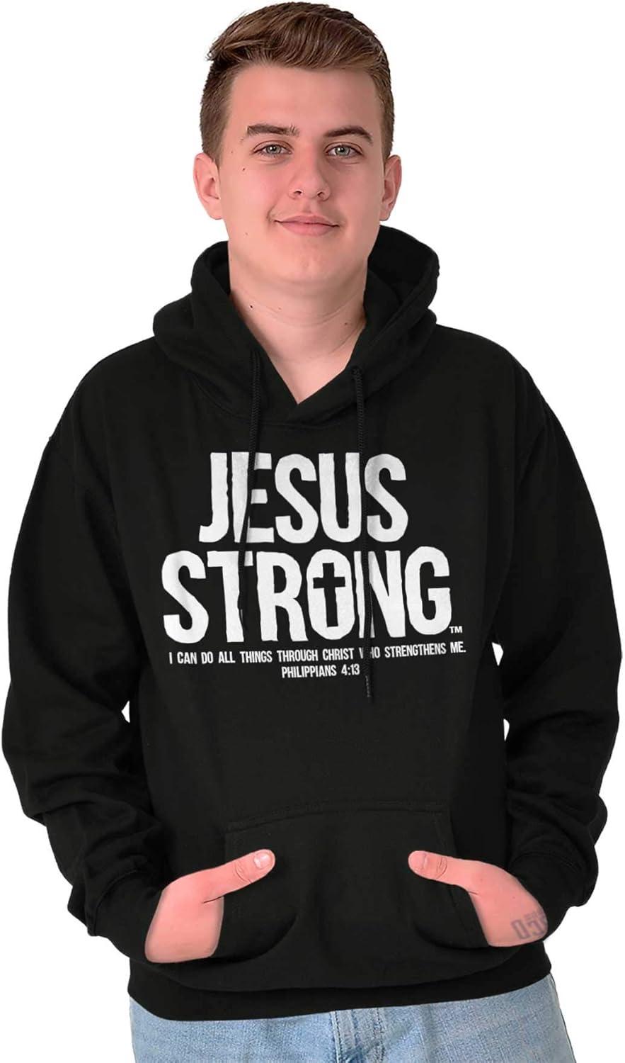 imageJesus Strong Philippians 413 Bible Hoodie Sweatshirt Women MenBlack