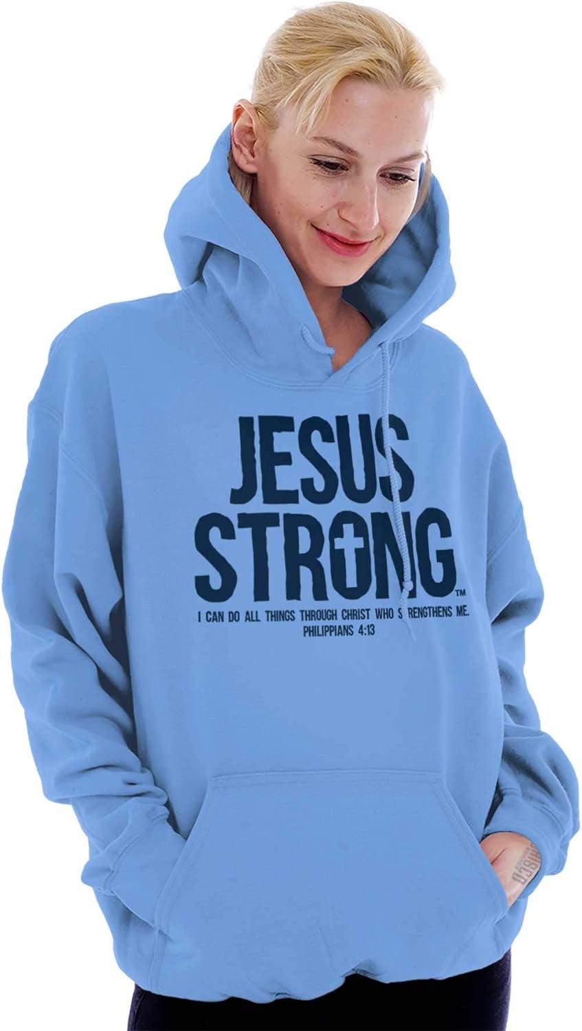 imageJesus Strong Philippians 413 Bible Hoodie Sweatshirt Women MenCarolina Blue