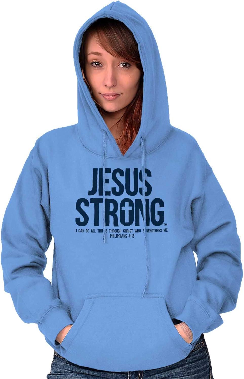 imageJesus Strong Philippians 413 Bible Hoodie Sweatshirt Women MenCarolina Blue