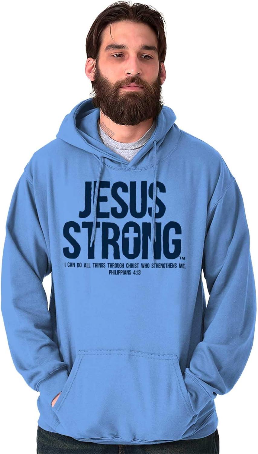 imageJesus Strong Philippians 413 Bible Hoodie Sweatshirt Women MenCarolina Blue