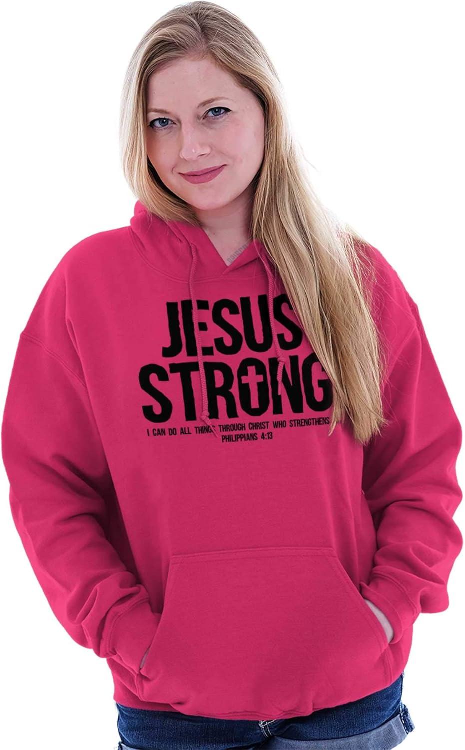 imageJesus Strong Philippians 413 Bible Hoodie Sweatshirt Women MenHeliconia