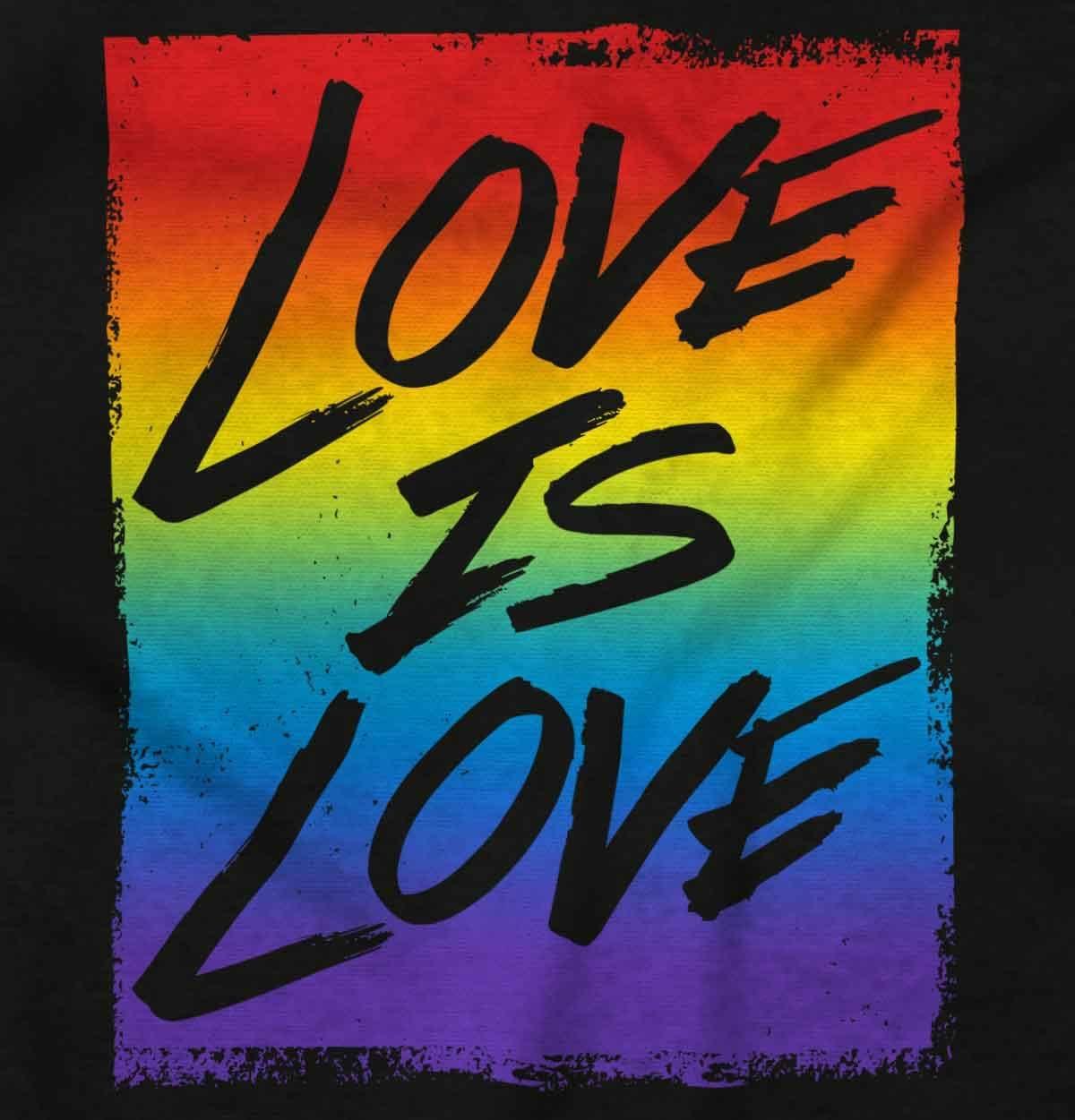 imageLGBT Love is Love Gay Pride Rainbow Womens Slim Fit Graphic TeeBlack