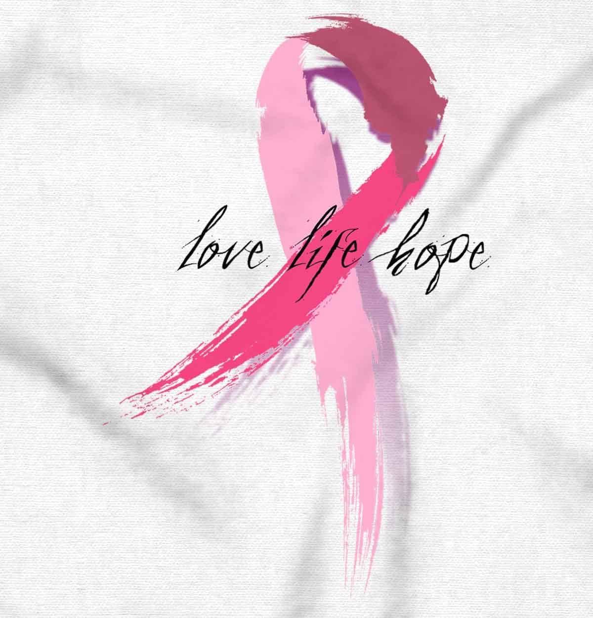 imageLove Life Hope Breast Cancer Aware Women Crewneck SweatshirtWhite