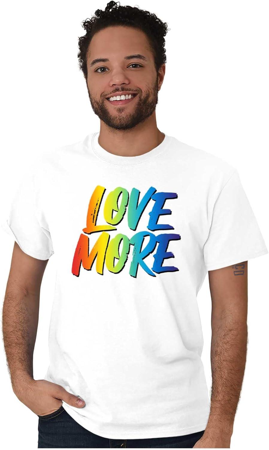 imageLove More LGBT Gay Pride Rainbow Graphic T Shirt Men or WomenWhite