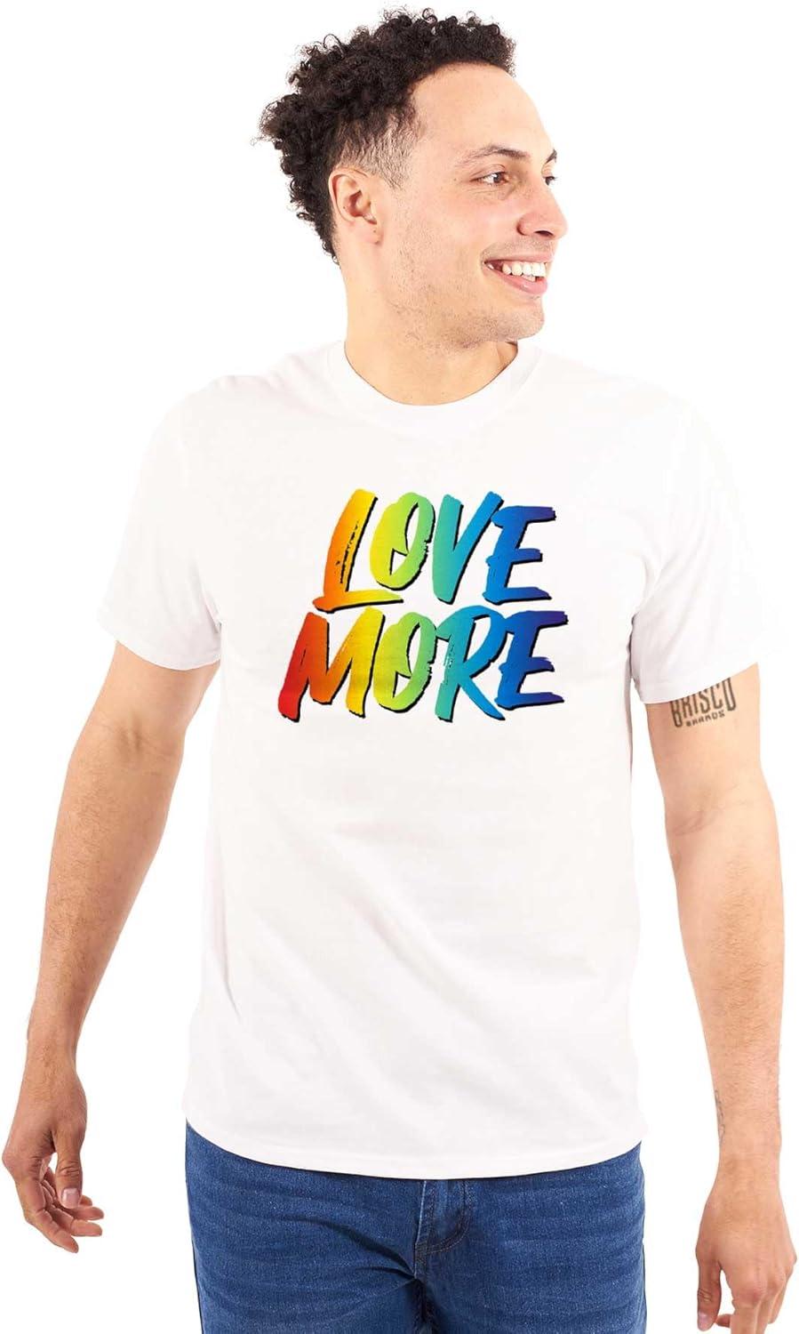imageLove More LGBT Gay Pride Rainbow Graphic T Shirt Men or WomenWhite