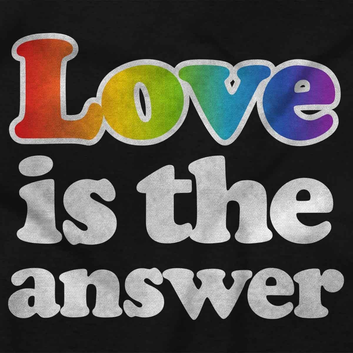imageLove is The Answer Rainbow Gay Pride Womens Slim Fit Graphic TeeDark Heather