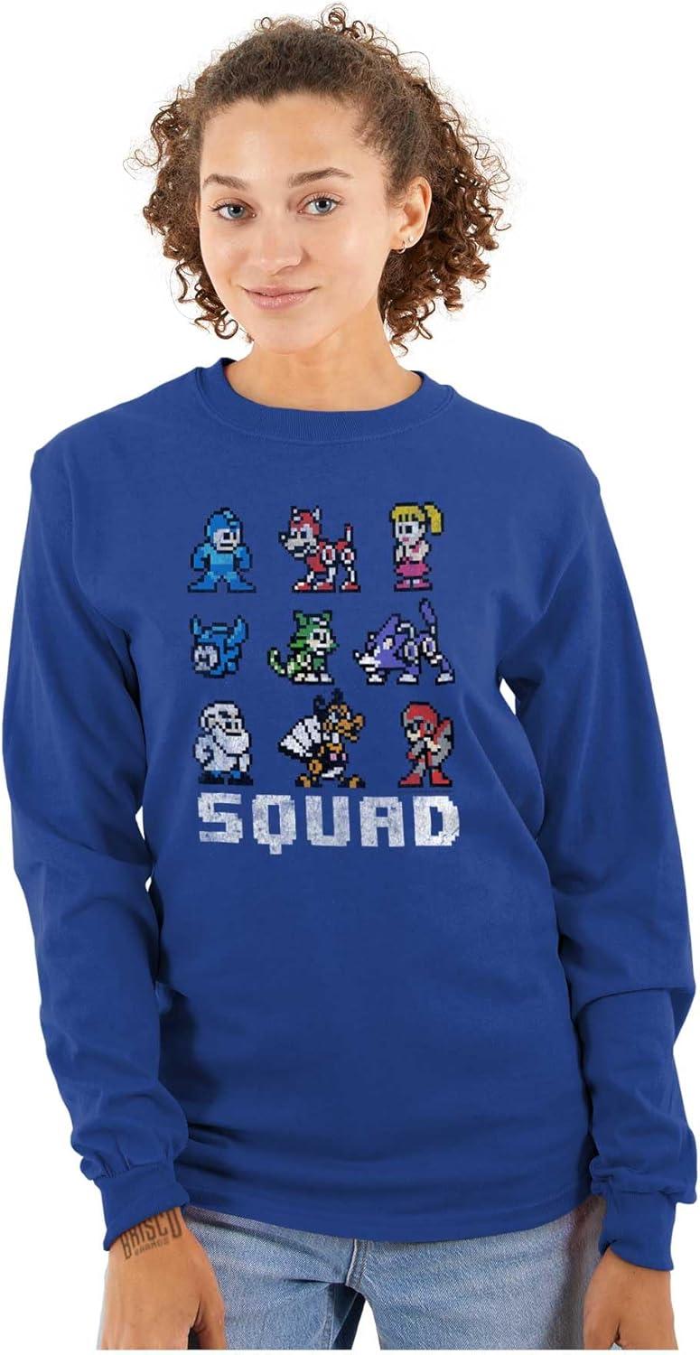 imageMega Man Squad Goals Game Characters Long Sleeve Tshirt Men WomenRoyal
