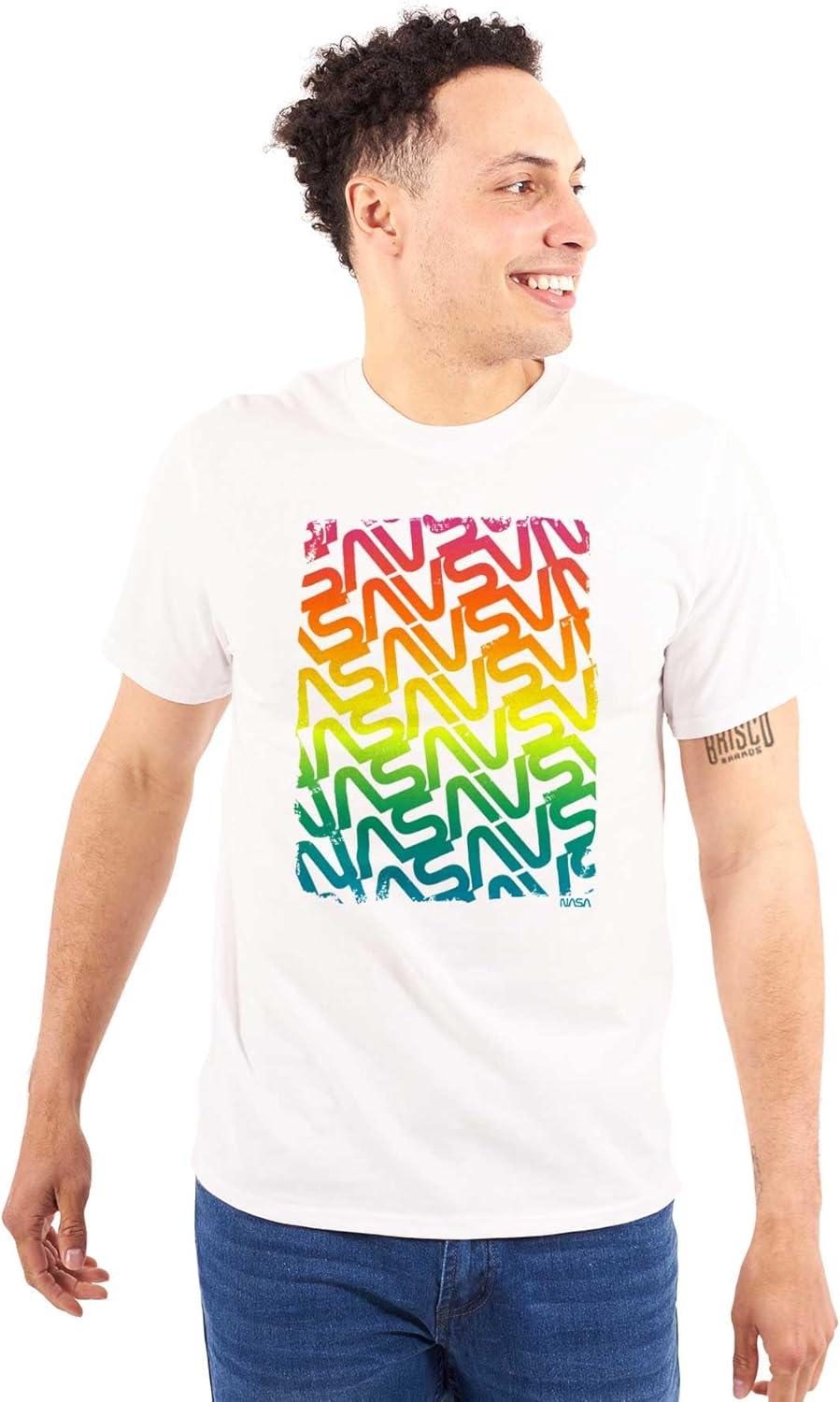 imageNASA Worm Logo Rainbow Gradient Graphic T Shirt Men or WomenWhite