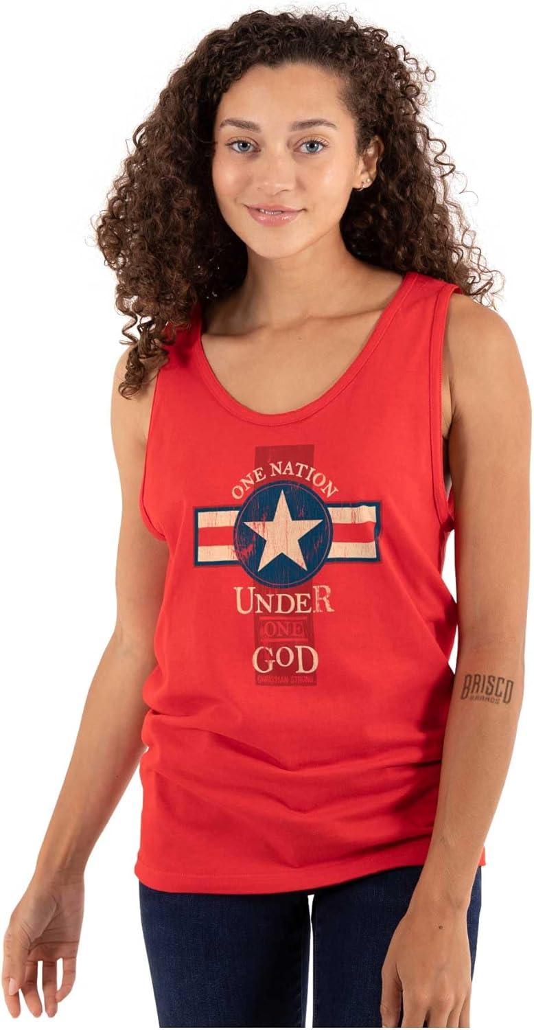 imageOne Nation Under God Religious Tank Top T Shirts Men WomenRed