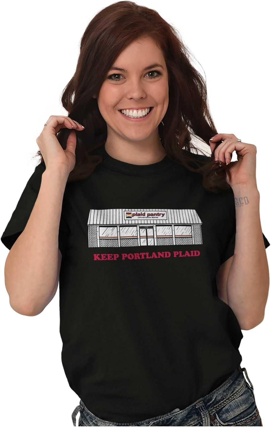 imagePlaid Pantry Keep Portland Plaid Graphic T Shirt Men or WomenBlack