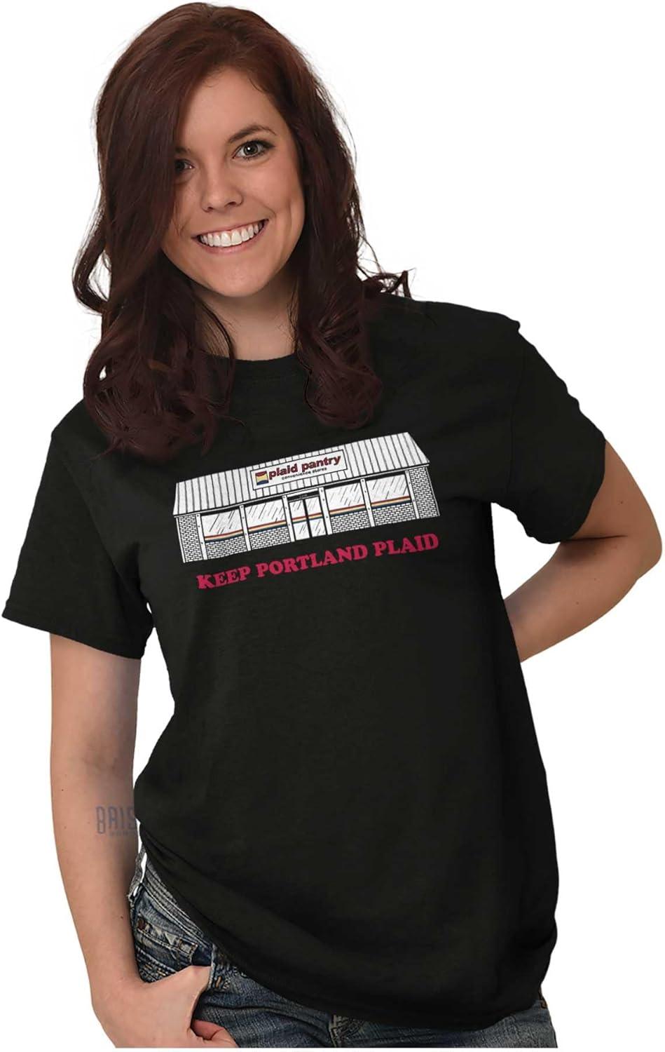 imagePlaid Pantry Keep Portland Plaid Graphic T Shirt Men or WomenBlack