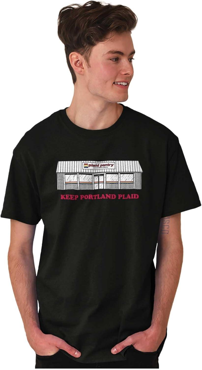 imagePlaid Pantry Keep Portland Plaid Graphic T Shirt Men or WomenBlack
