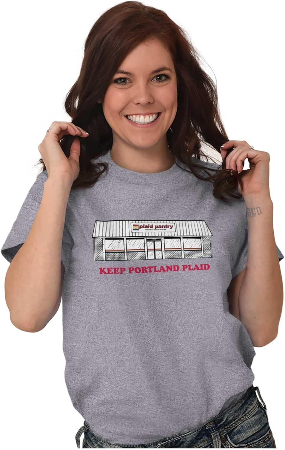 imagePlaid Pantry Keep Portland Plaid Graphic T Shirt Men or WomenSport Grey