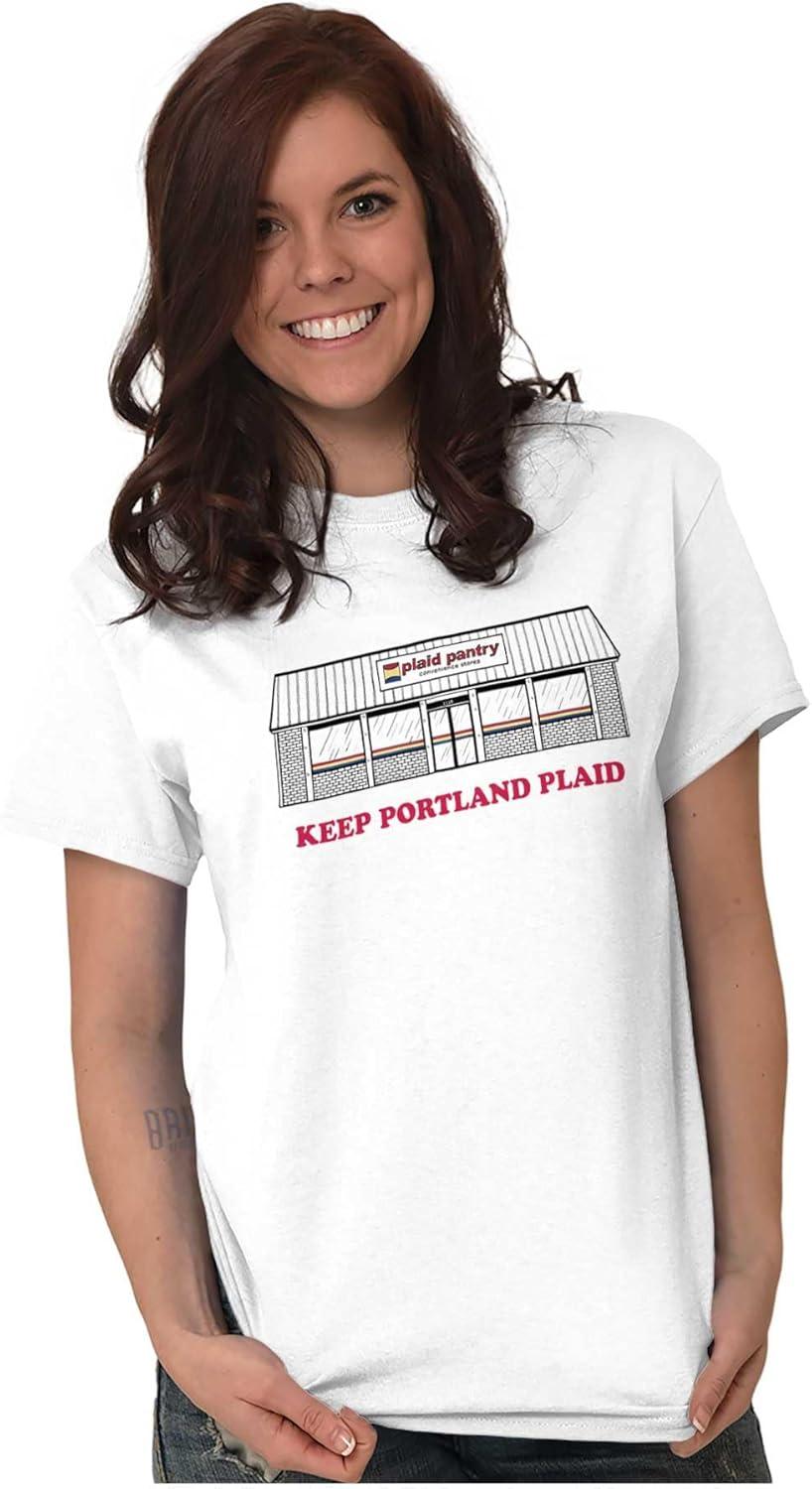 imagePlaid Pantry Keep Portland Plaid Graphic T Shirt Men or WomenWhite