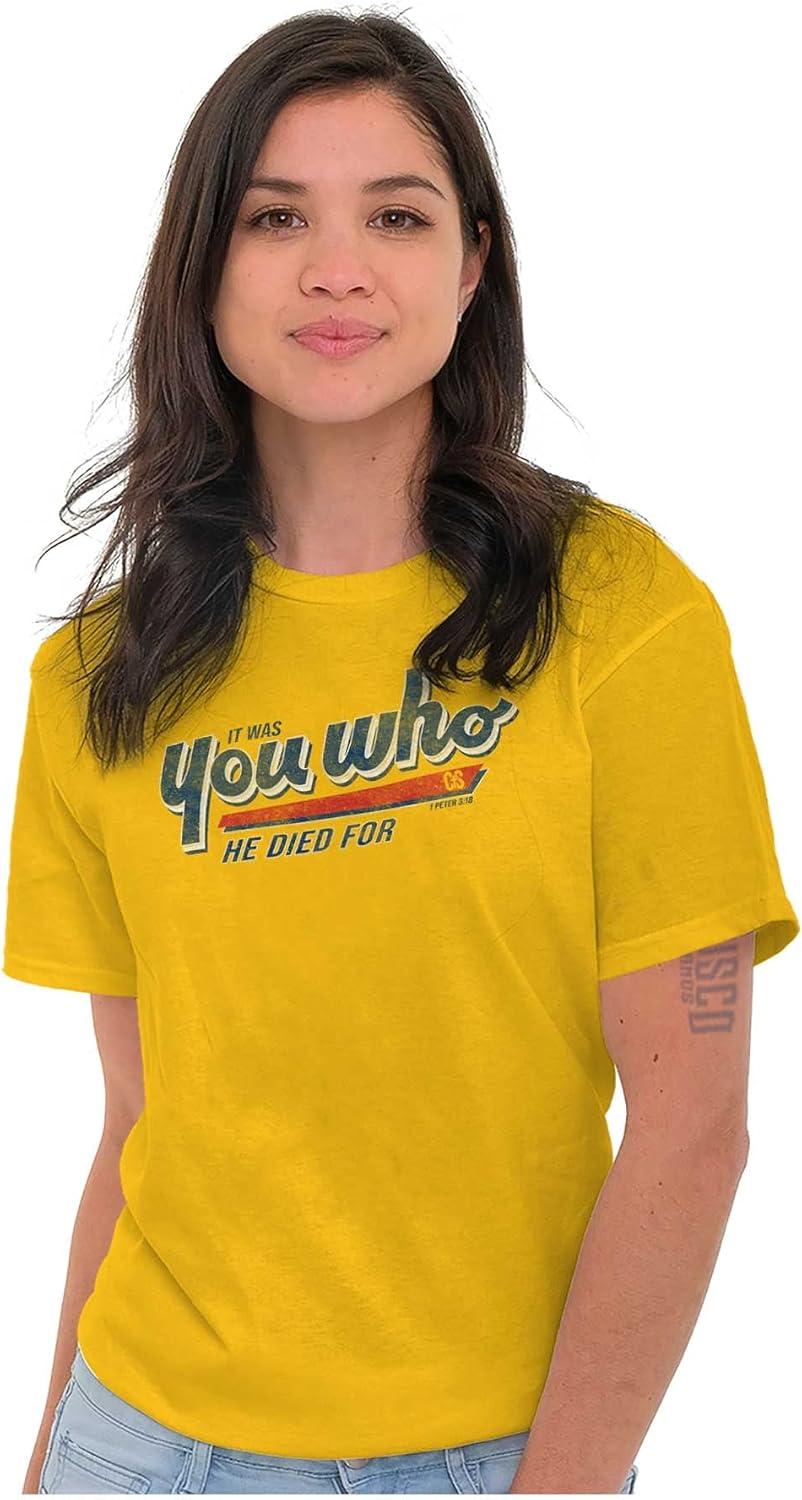 imagePunny Christian You Who He Died for Graphic T Shirt Men or WomenGold