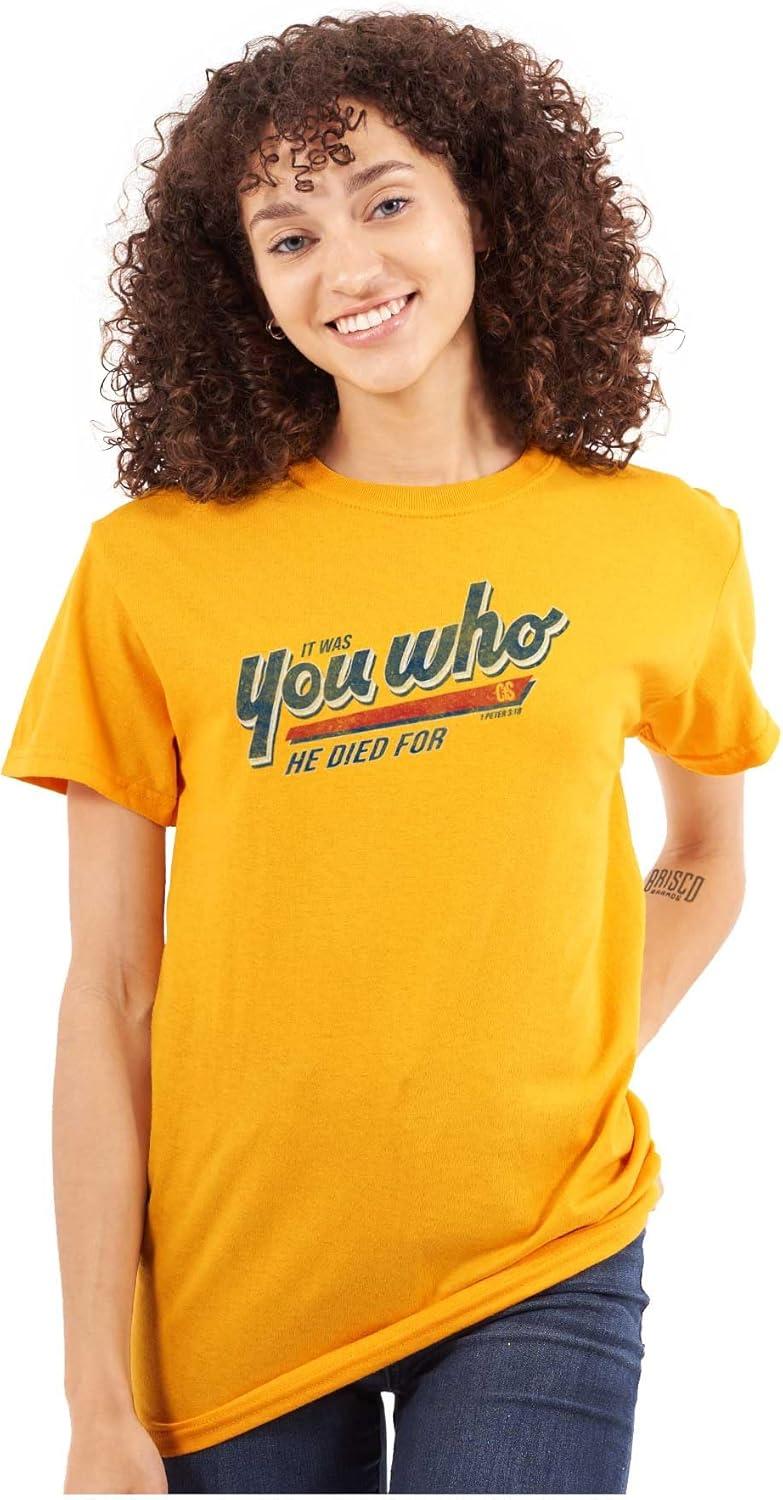 imagePunny Christian You Who He Died for Graphic T Shirt Men or WomenGold