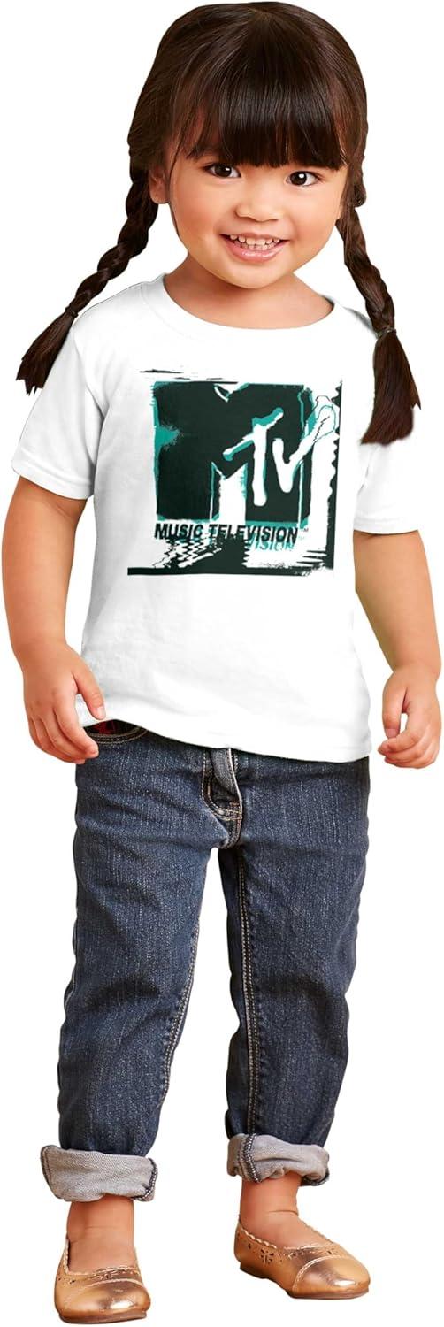 imageRetro MTV Electric Static Logo Toddler Boy Girl T ShirtWhite