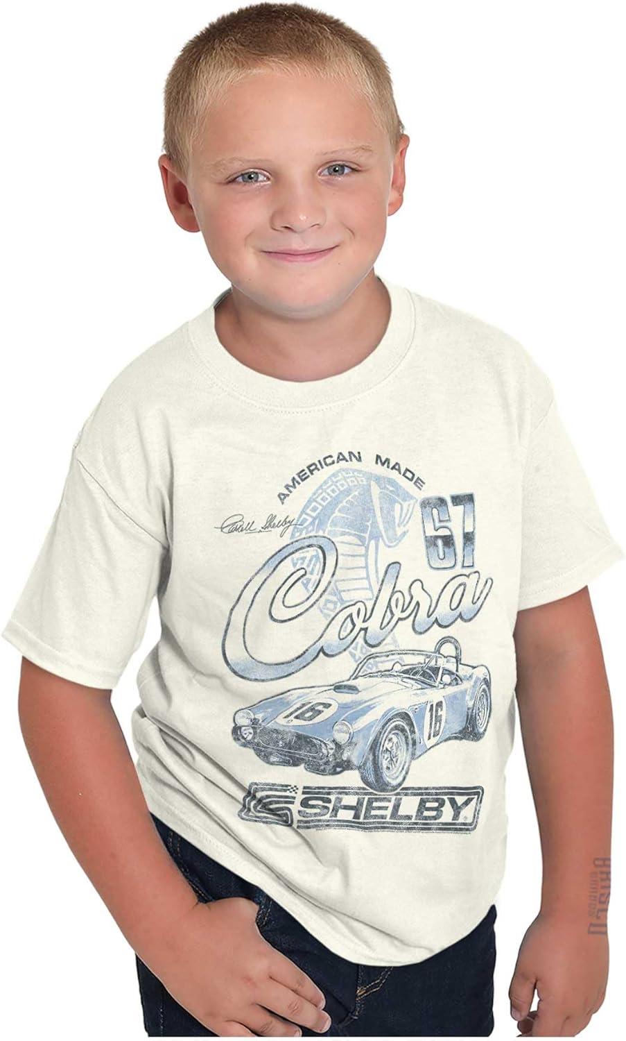 imageShelby American Made Cobra Racecar Crewneck T Shirts Boy GirlWhite