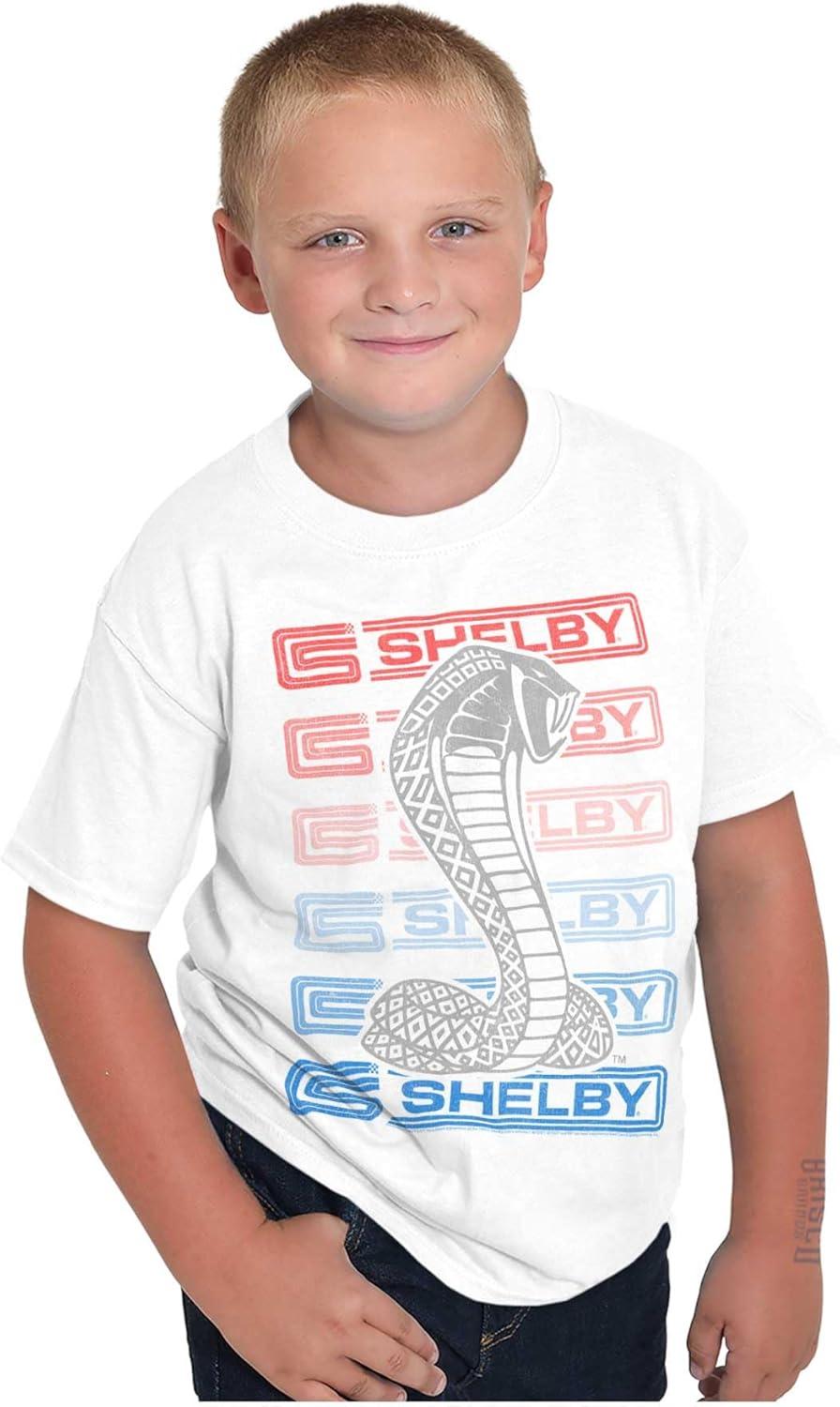 imageShelby Motors Racing Cobra Logo Crewneck T Shirts Boy GirlWhite
