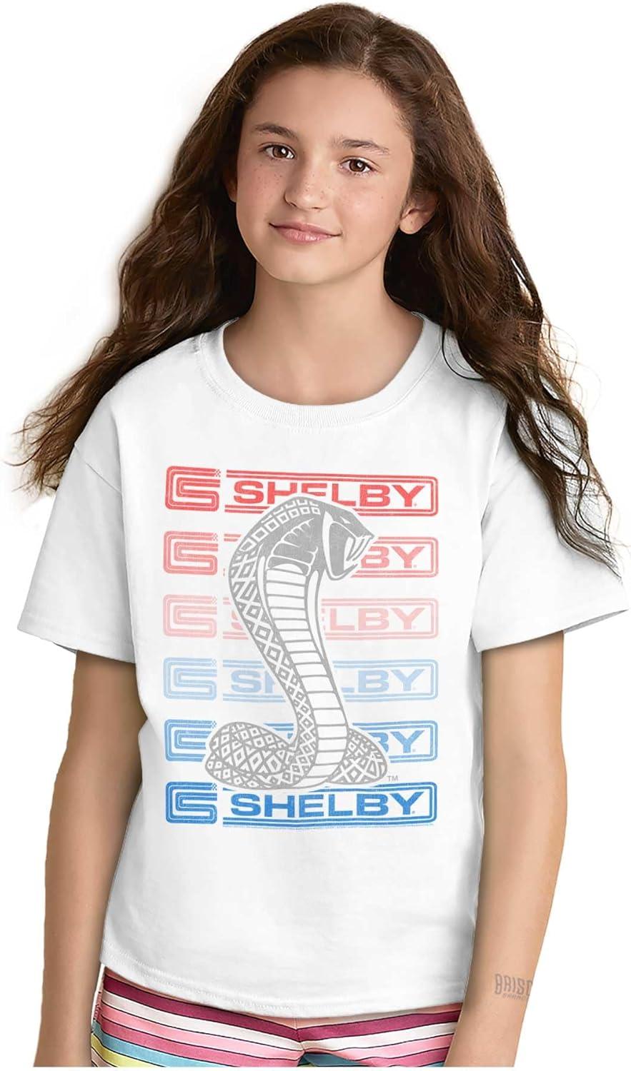 imageShelby Motors Racing Cobra Logo Crewneck T Shirts Boy GirlWhite