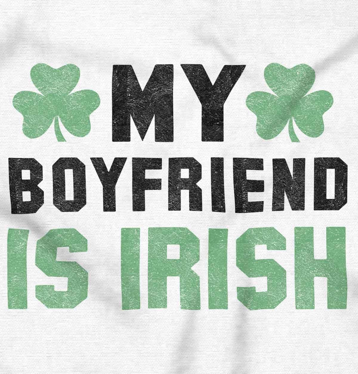 imageSt Patricks Day Irish Boyfriend Zip Hoodie Sweatshirt WomenWhite