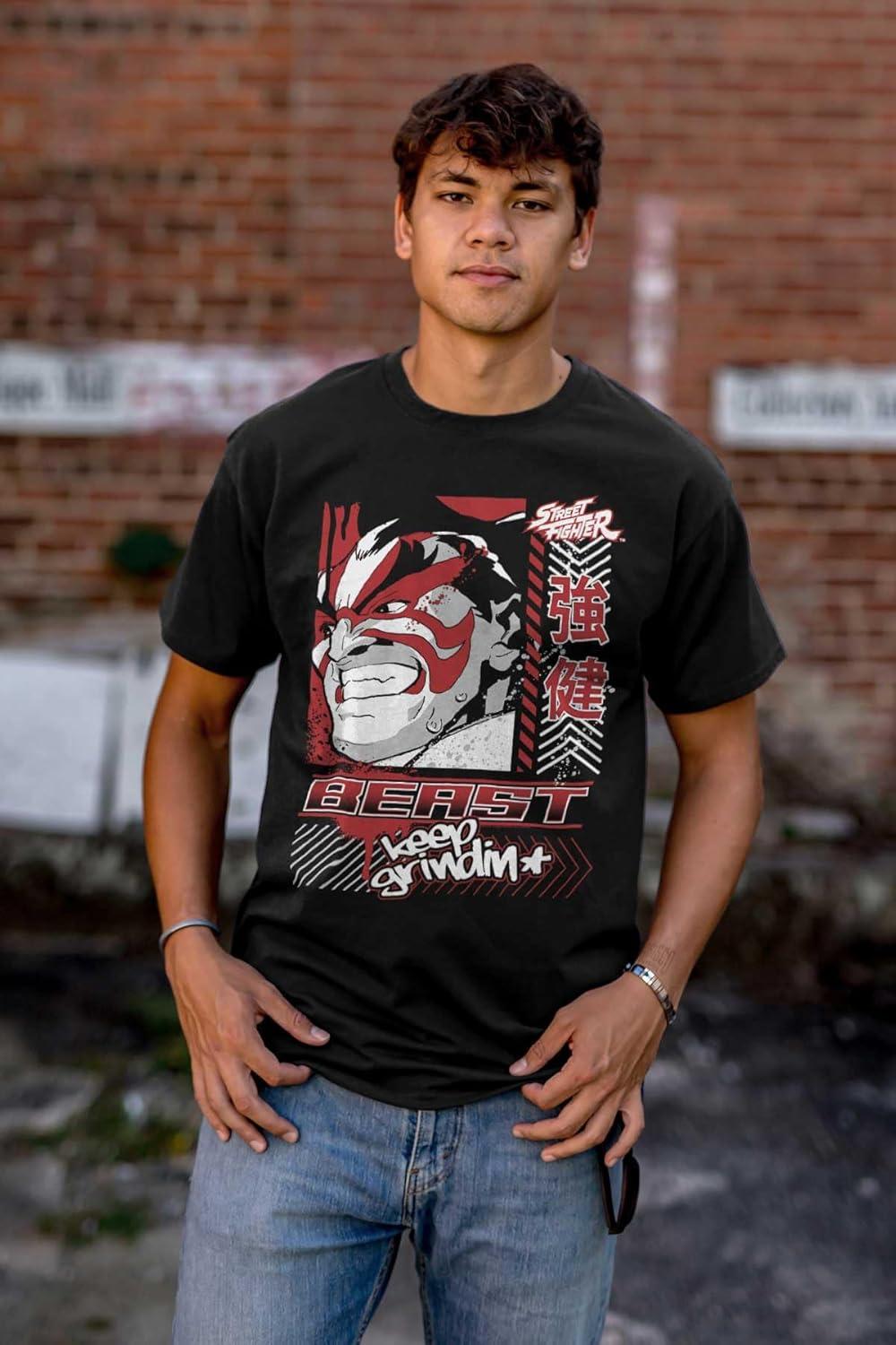 imageStreet Fighter E Honda Beast Grindin Mens Graphic T Shirt TeesBlack