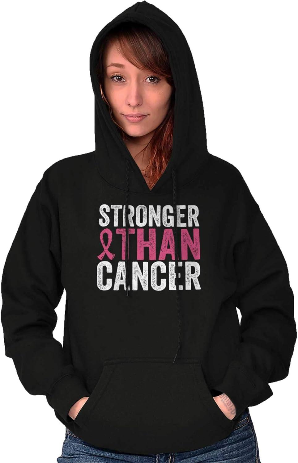 imageStronger Than Breast Cancer Warrior Hoodie Sweatshirt WomenBlack