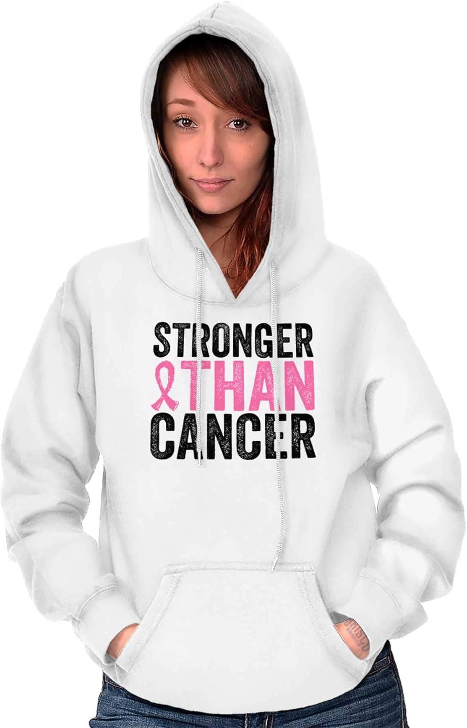 imageStronger Than Breast Cancer Warrior Hoodie Sweatshirt WomenWhite