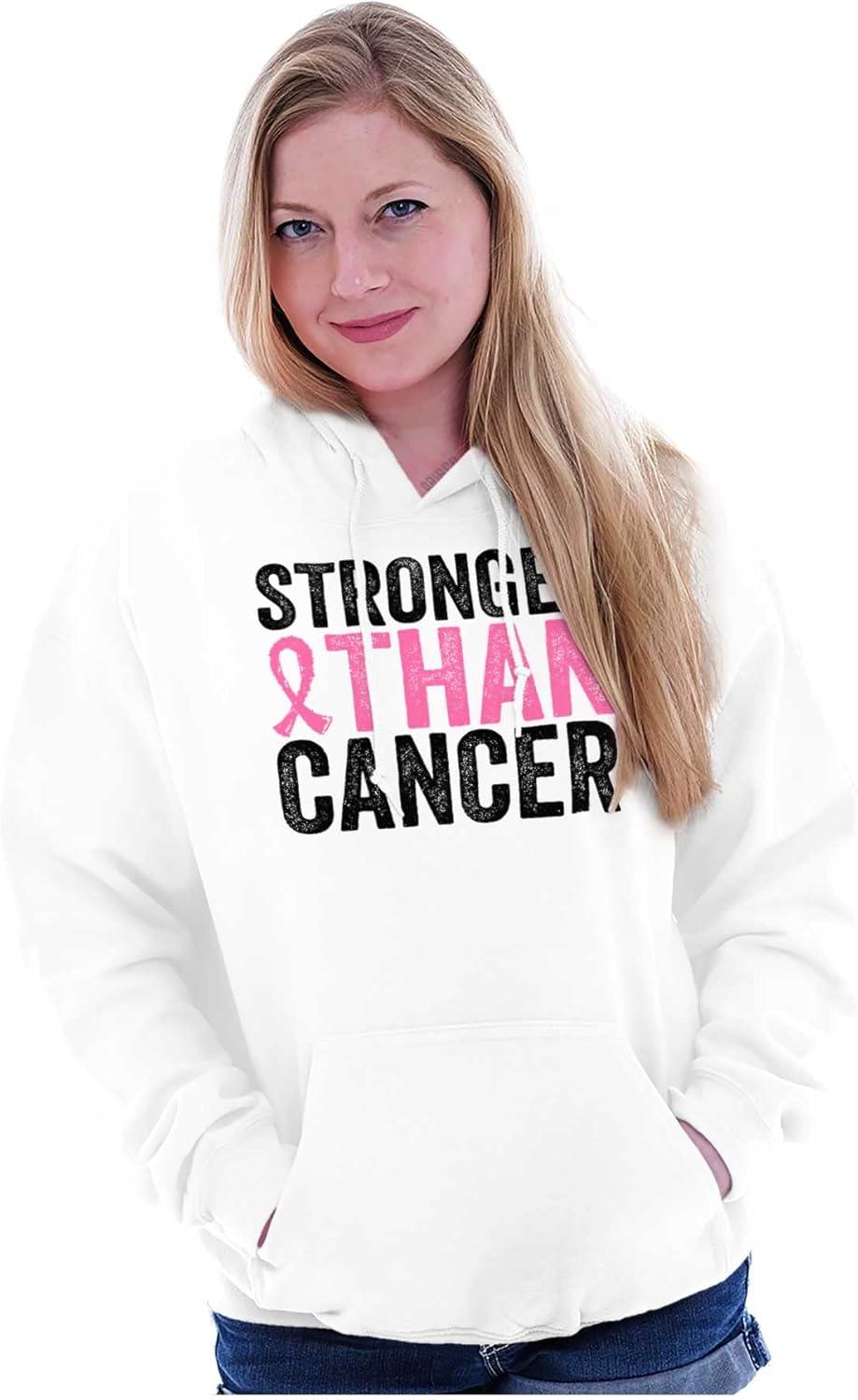 imageStronger Than Breast Cancer Warrior Hoodie Sweatshirt WomenWhite