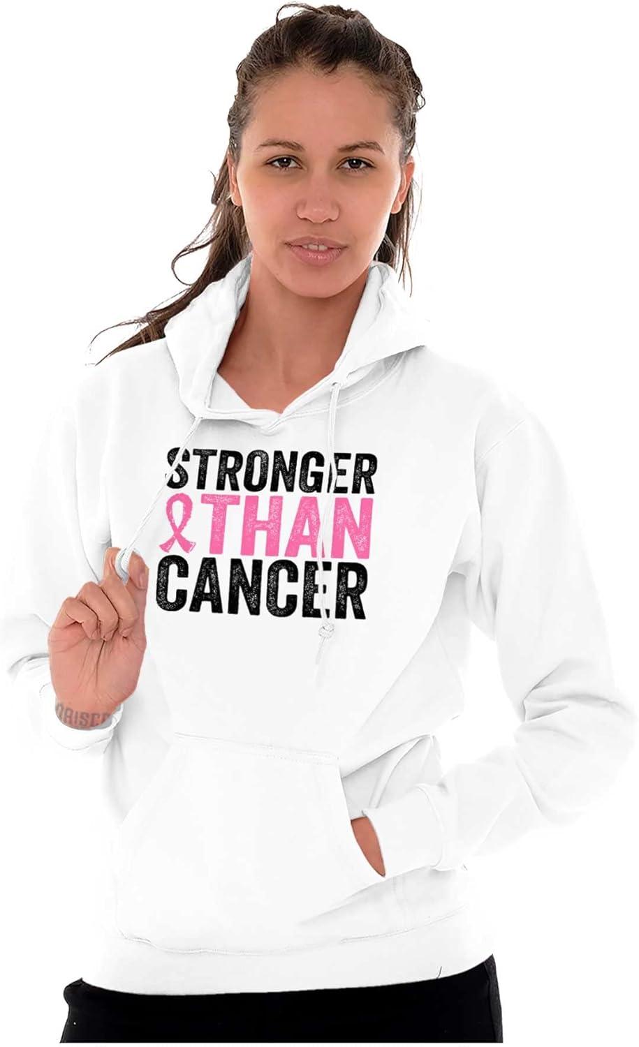 imageStronger Than Breast Cancer Warrior Hoodie Sweatshirt WomenWhite
