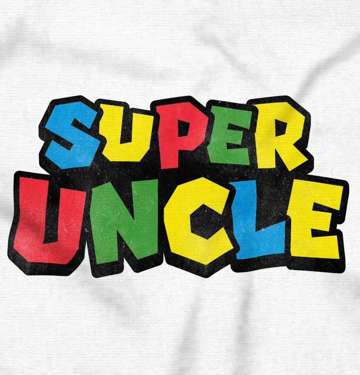 imageSuper Uncle Gamer Nerd Retro Geek Mens Long Sleeve Tee T ShirtWhite