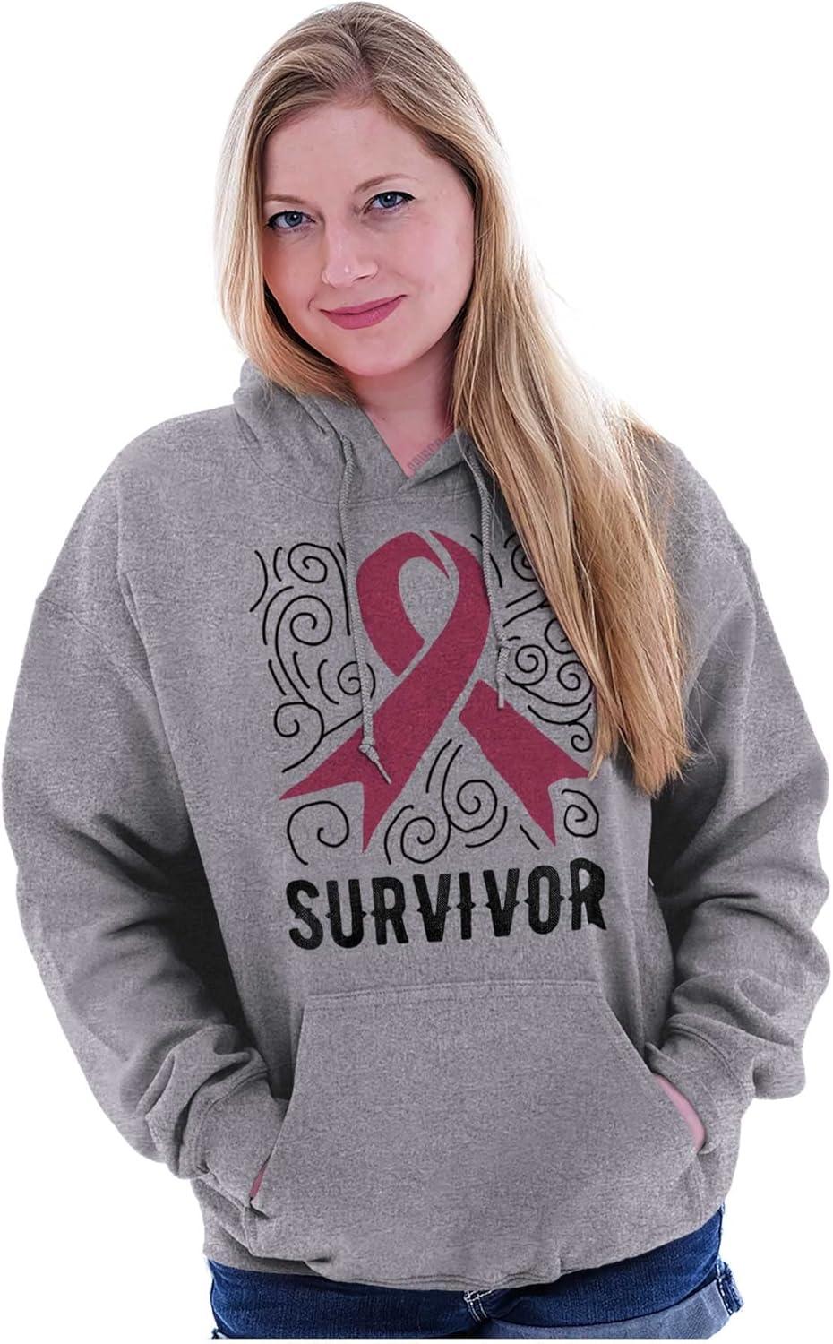 imageSurvivor Breast Cancer Pink Ribbon Hoodie Sweatshirt WomenSport Grey