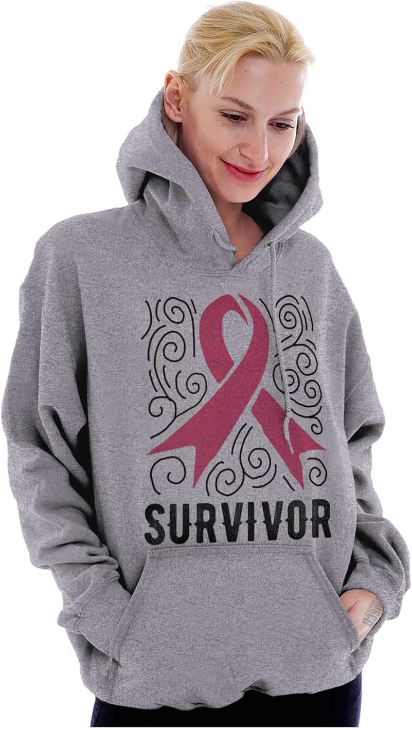 imageSurvivor Breast Cancer Pink Ribbon Hoodie Sweatshirt WomenSport Grey