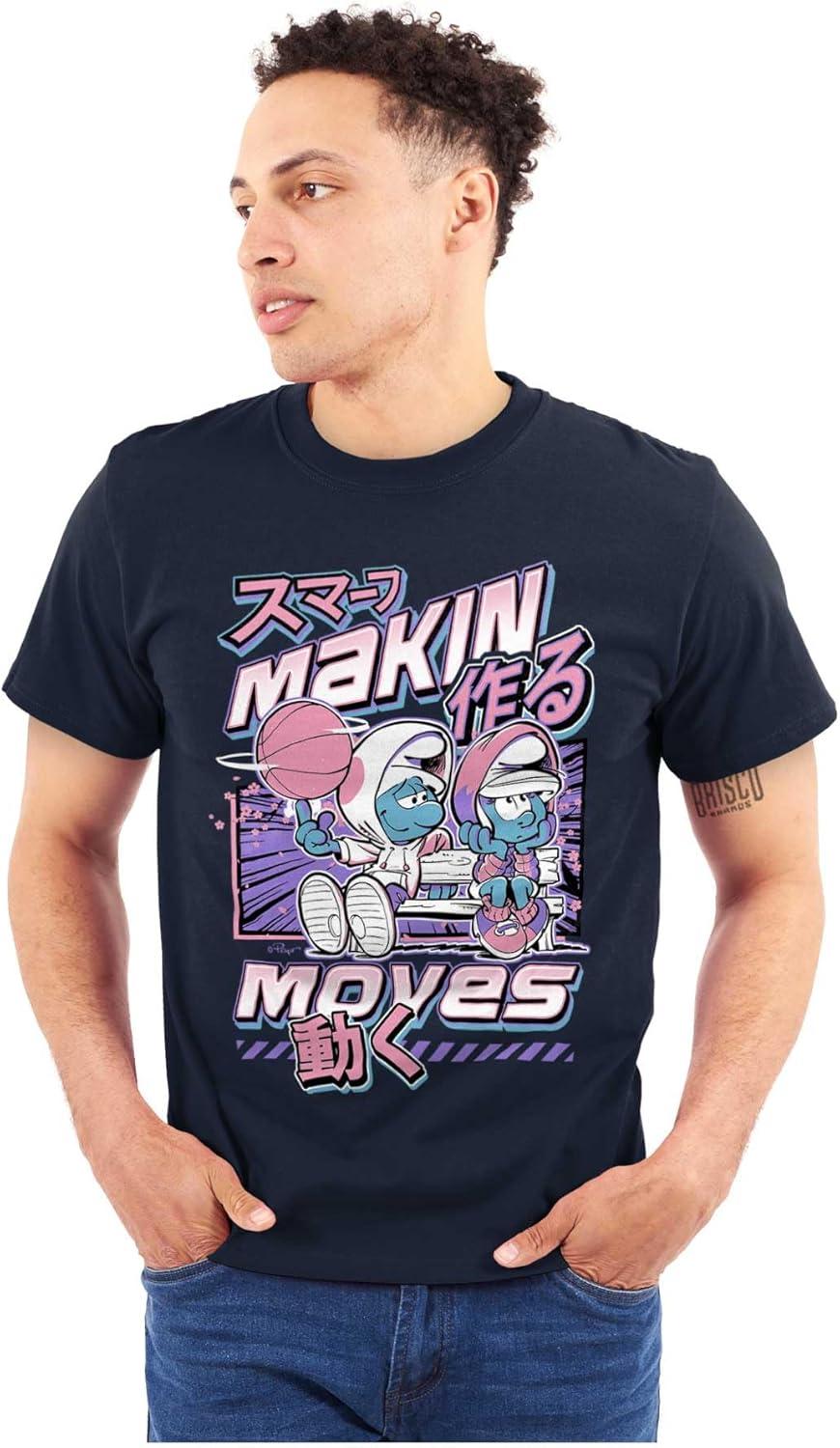 imageThe Smurfs Cool Kanji Makin Moves Graphic T Shirt Men or WomenNavy