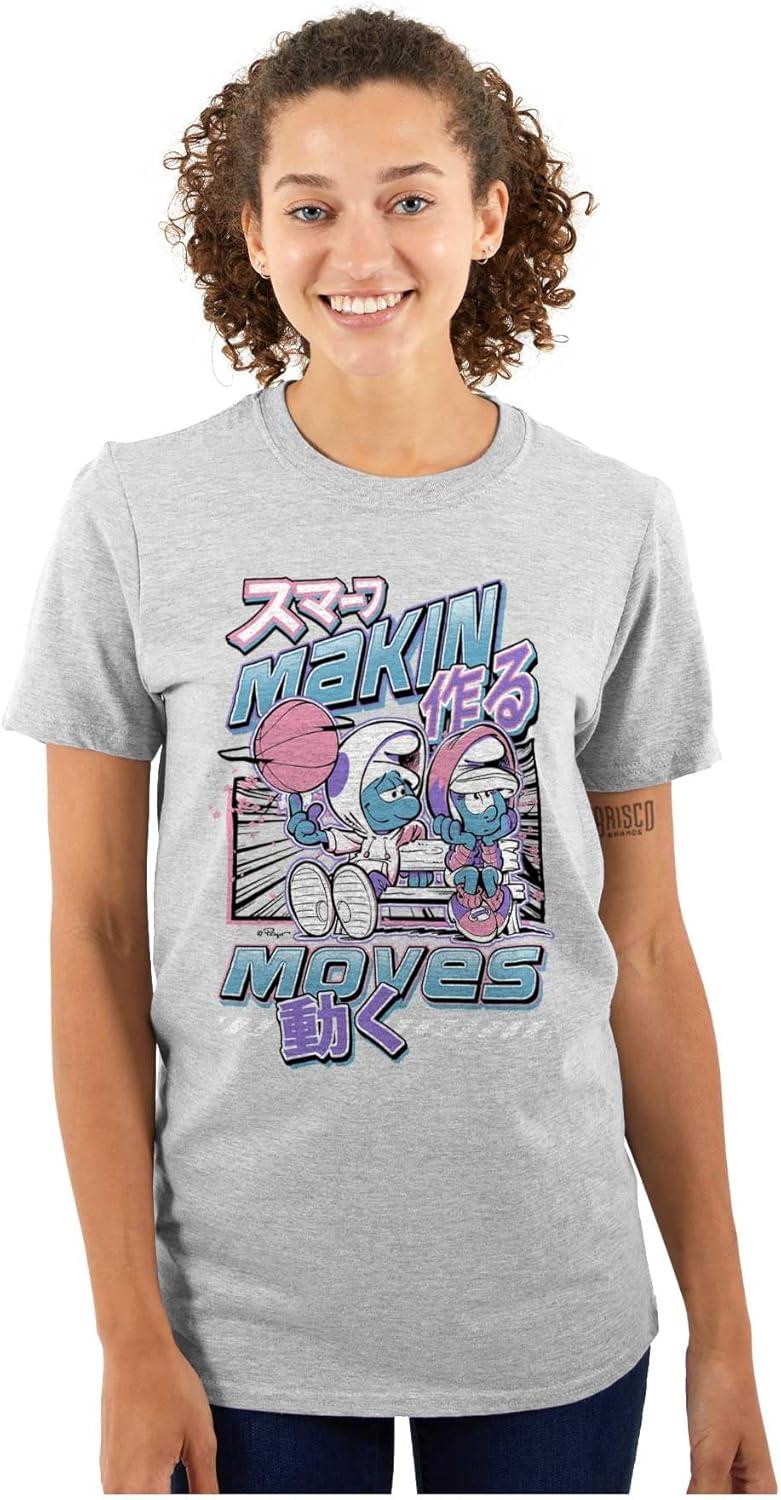 imageThe Smurfs Cool Kanji Makin Moves Graphic T Shirt Men or WomenSport Grey