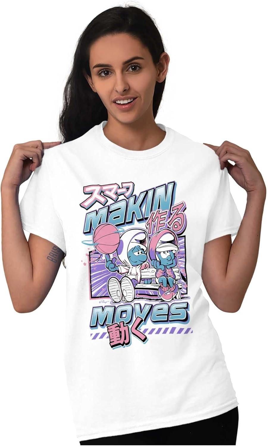 imageThe Smurfs Cool Kanji Makin Moves Graphic T Shirt Men or WomenWhite