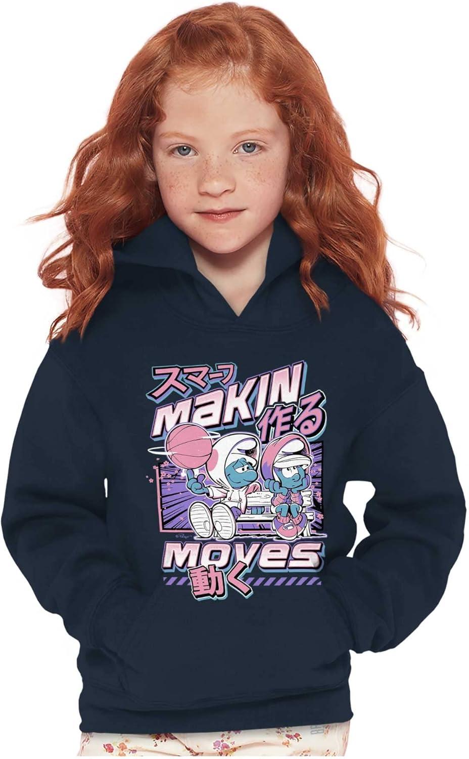 imageThe Smurfs Cool Kanji Makin Moves Youth Hoodie Boy GirlNavy