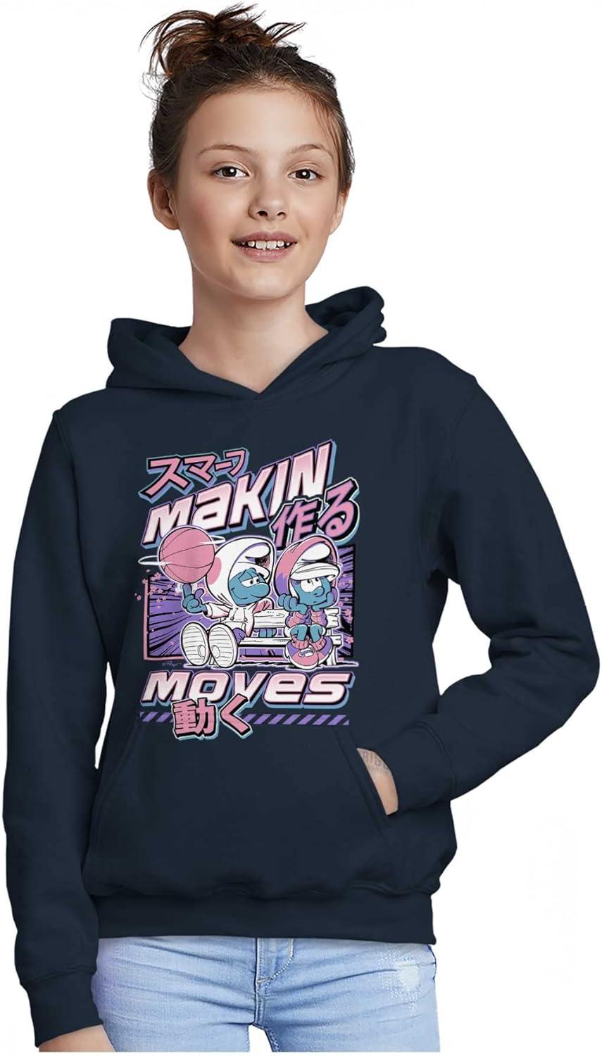 imageThe Smurfs Cool Kanji Makin Moves Youth Hoodie Boy GirlNavy