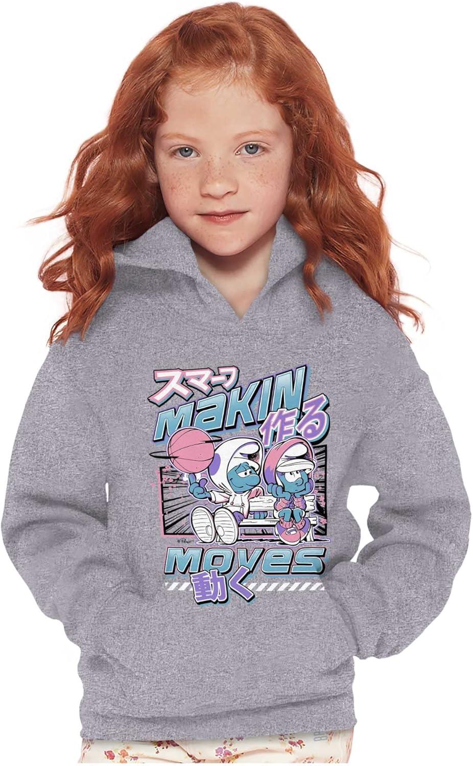 imageThe Smurfs Cool Kanji Makin Moves Youth Hoodie Boy GirlSport Grey