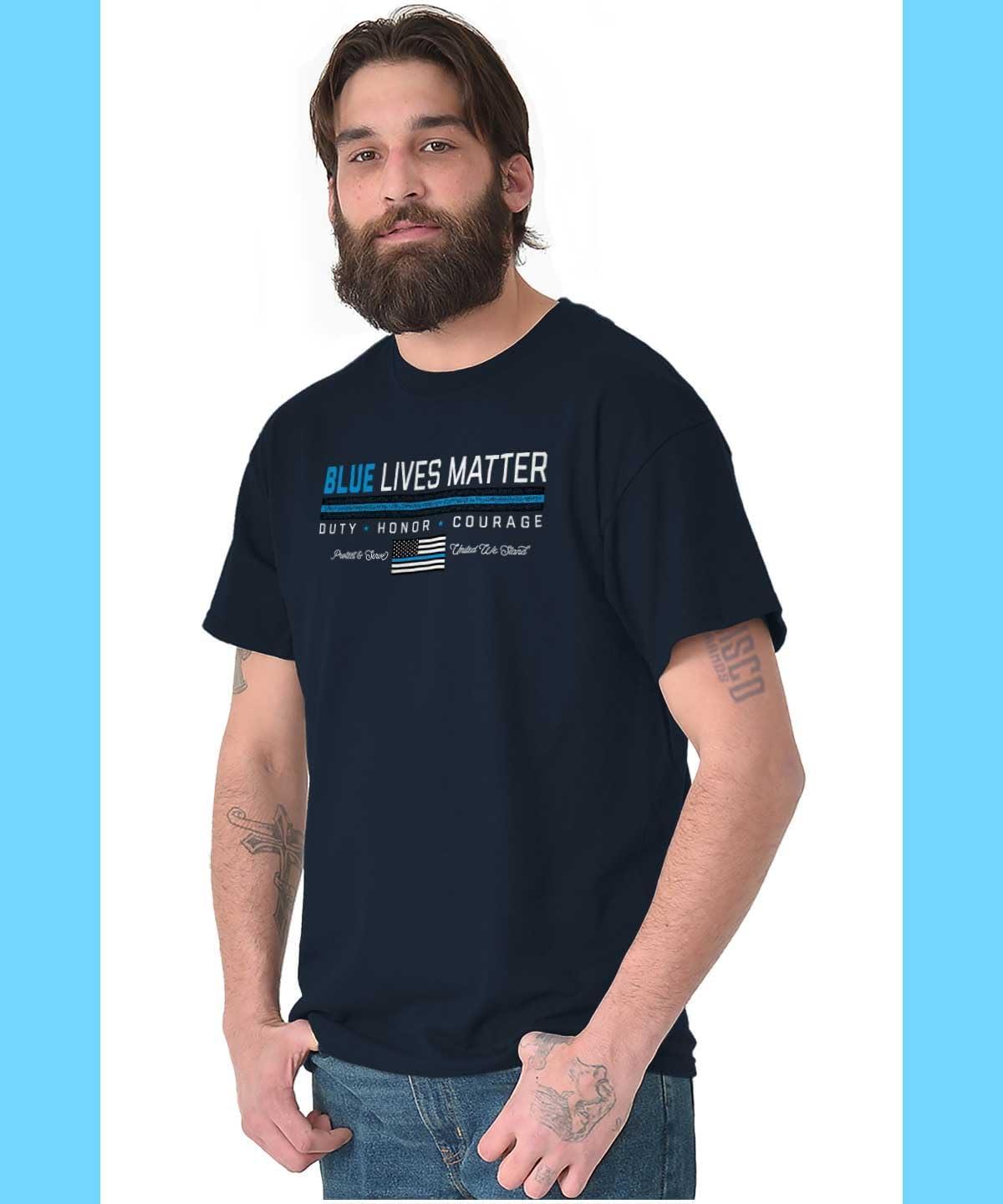 imageThin Blue Line Lives Matter Police Graphic T Shirt Men or WomenHeather Navy