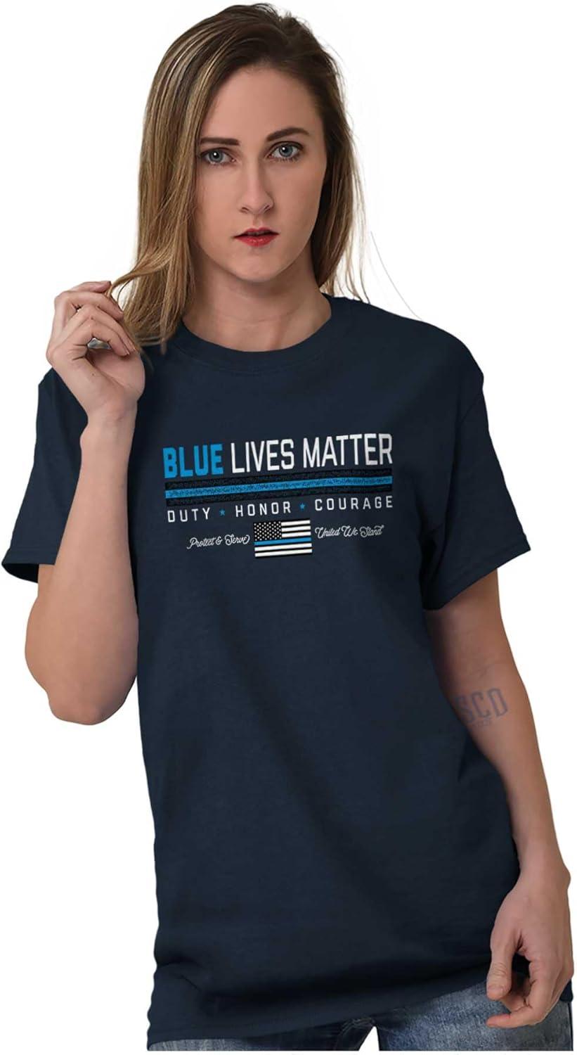 imageThin Blue Line Lives Matter Police Graphic T Shirt Men or WomenHeather Navy