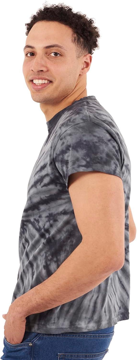 imageTie Dye Shirt Colorful Spiral Short Sleeve Knit TShirt Crewneck TopSpider Black
