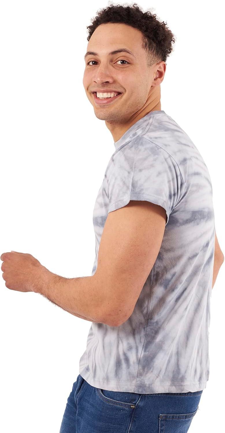 imageTie Dye Shirt Colorful Spiral Short Sleeve Knit TShirt Crewneck TopSpider Grey