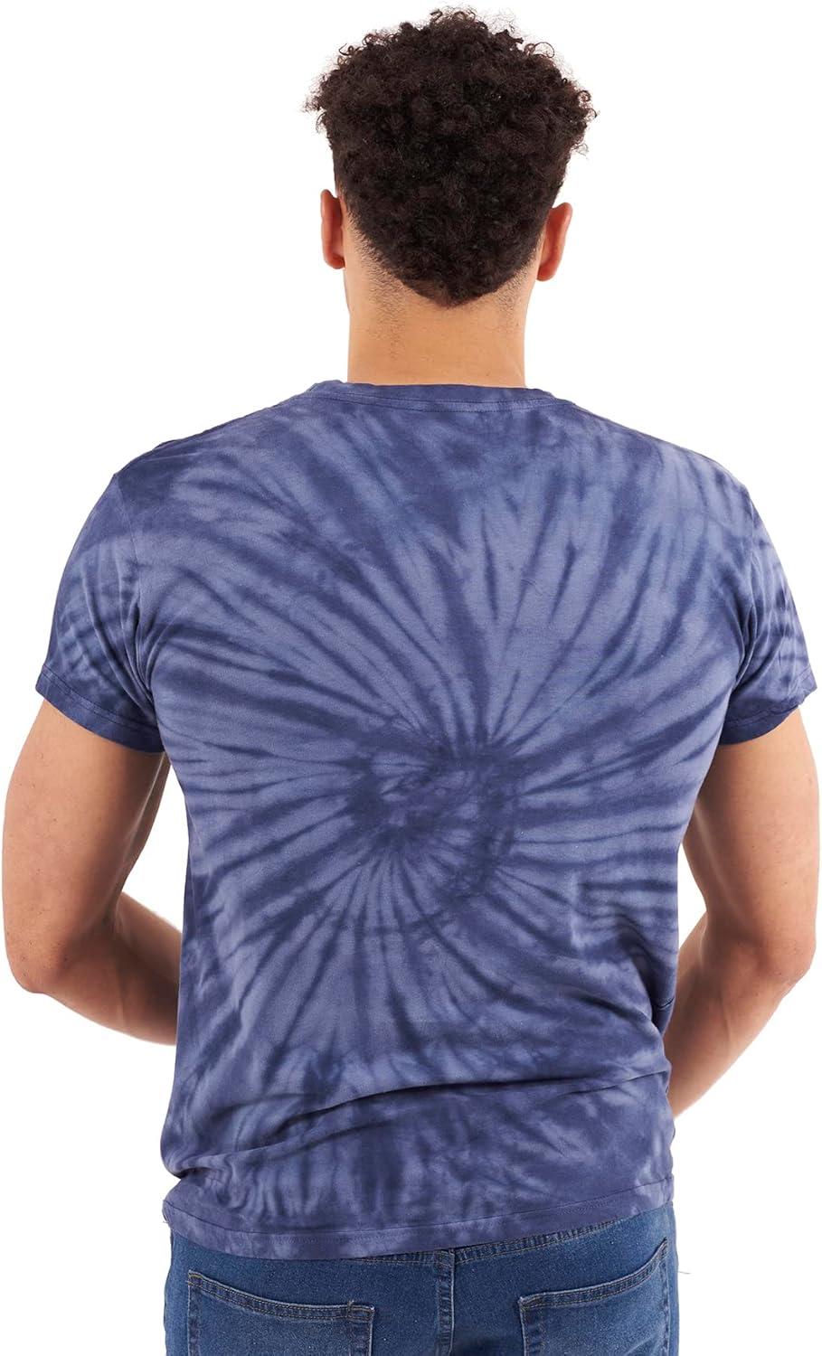 imageTie Dye Shirt Colorful Spiral Short Sleeve Knit TShirt Crewneck TopSpider Navy