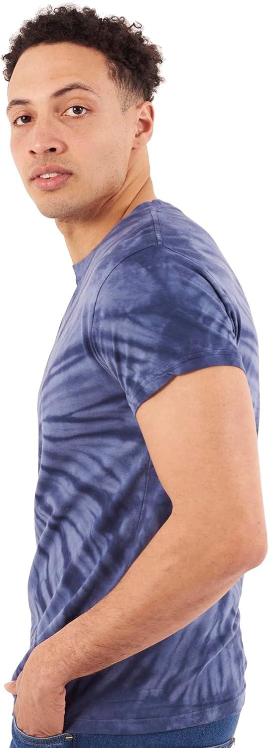 imageTie Dye Shirt Colorful Spiral Short Sleeve Knit TShirt Crewneck TopSpider Navy