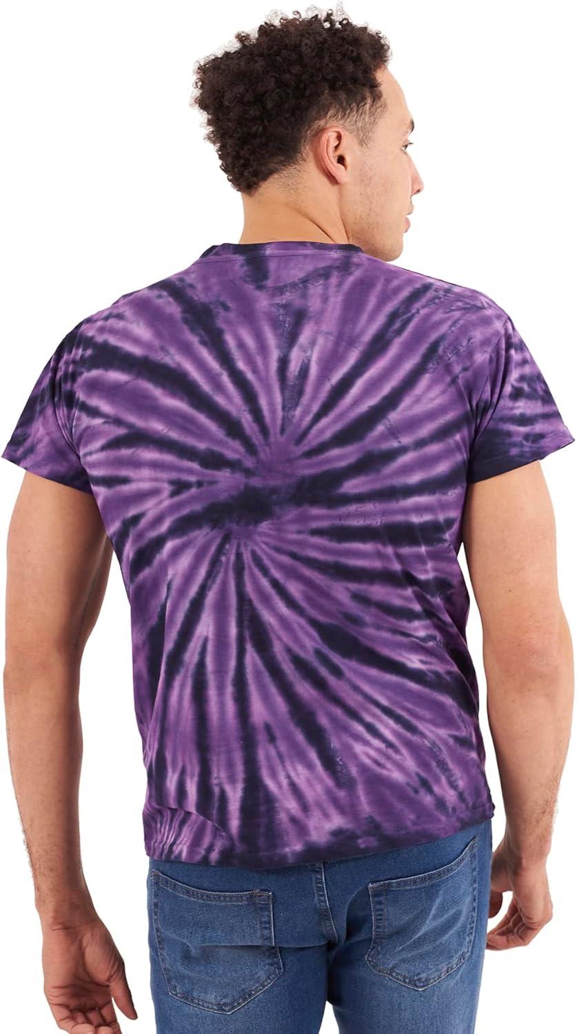 imageTie Dye Shirt Colorful Spiral Short Sleeve Knit TShirt Crewneck TopSpider Purple