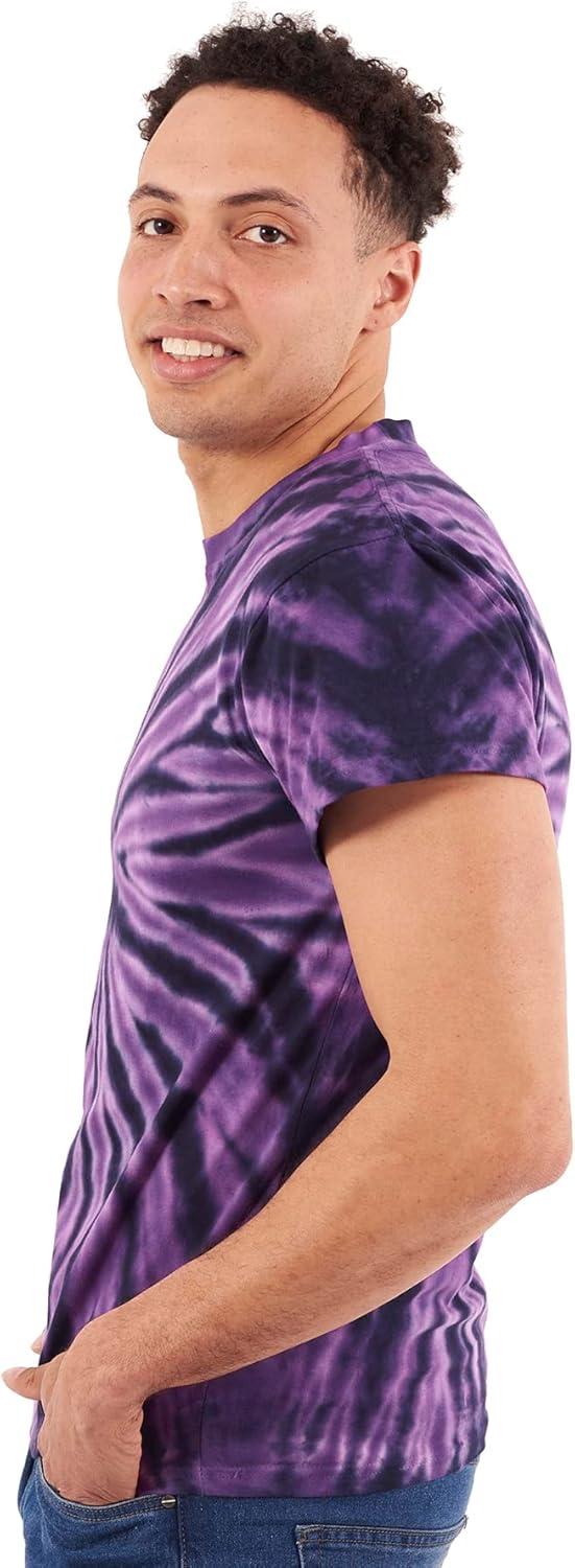 imageTie Dye Shirt Colorful Spiral Short Sleeve Knit TShirt Crewneck TopSpider Purple