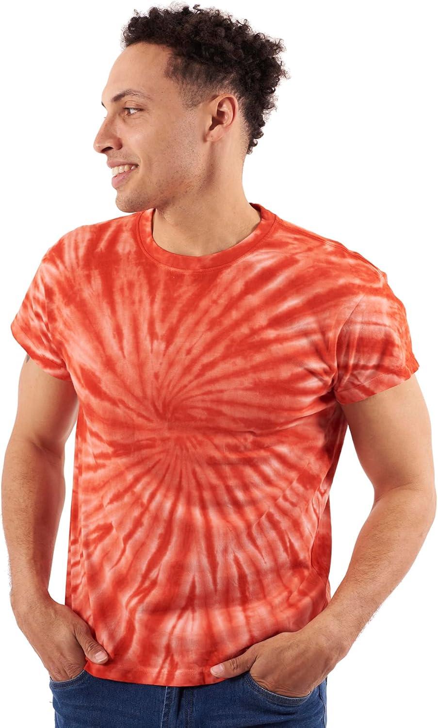 imageTie Dye Shirt Colorful Spiral Short Sleeve Knit TShirt Crewneck TopSpider Red